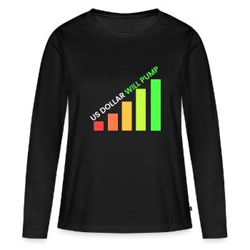 Le dollar américain va pomper - T-shirt manches longues Premium bio Femme - noir - Devant - Julia (174cm)