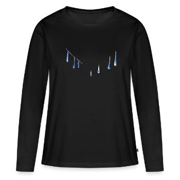 gouttes d’eau symbole eau bleue - T-shirt manches longues Premium bio Femme - noir - Devant - Julia (174cm)