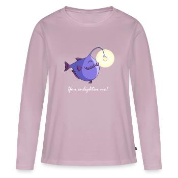 Poisson-grenouille - T-shirt manches longues Premium bio Femme - rose poudré - Devant - Julia (174cm)
