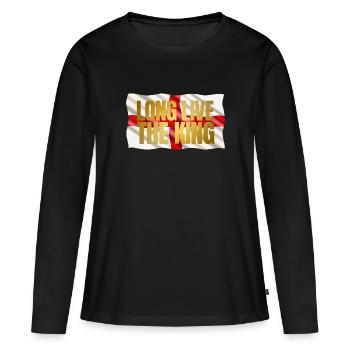 Couronnement du roi britannique Charles Angleterre Drapeau - T-shirt manches longues Premium bio Femme - noir - Devant - Julia (174cm)