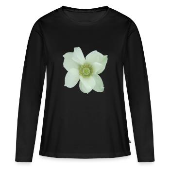 Flower de - Frauen Premium Bio Langarmshirt - Schwarz - Vorne - Julia (174cm)