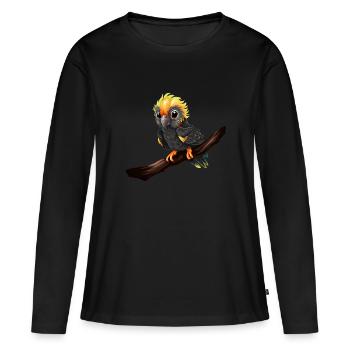 Bébé perroquet Ara oiseau - T-shirt manches longues Premium bio Femme - noir - Devant - Julia (174cm)