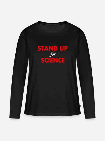 stand up for science - Frauen Premium Bio Langarmshirt - Schwarz
