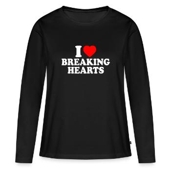 I love breaking hearts - Frauen Premium Bio Langarmshirt - Schwarz - Vorne - Julia (174cm)