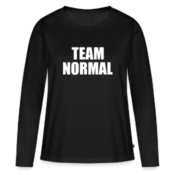 Team normal - T-shirt manches longues Premium bio Femme - noir - Devant - Julia (174cm)