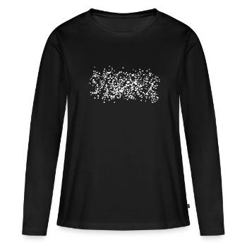 Point brillant du motif de points - T-shirt manches longues Premium bio Femme - noir - Devant - Julia (174cm)