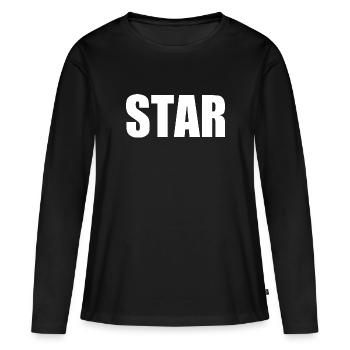 Star - T-shirt manches longues Premium bio Femme - noir - Devant - Julia (174cm)