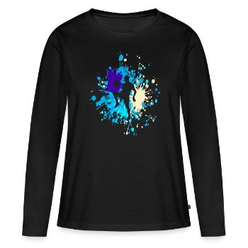 Astuces de football Color Splash - T-shirt manches longues Premium bio Femme - noir - Devant - Julia (174cm)