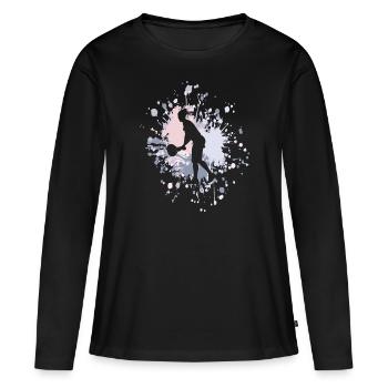 Tennis Ready To Serve Color Splash - Frauen Premium Bio Langarmshirt - Schwarz - Vorne - Julia (174cm)