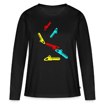 Icône d’icône de tronçonneuse - T-shirt manches longues Premium bio Femme - noir - Devant - Julia (174cm)