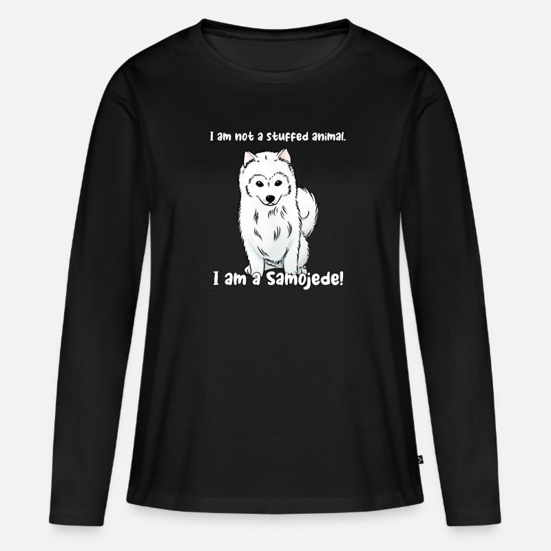 Ich bin kein Kuscheltier. Ich bin ein Samojede! - Frauen Premium Bio Langarmshirt - Schwarz
