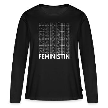 smeilie mädchen spaß frauenpower emanzipation - Frauen Premium Bio Langarmshirt - Schwarz - Vorne - Julia (174cm)