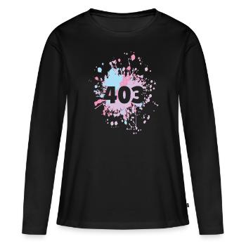 Status Mood Restful 403 Forbidden Color Splash - Frauen Premium Bio Langarmshirt - Schwarz - Vorne - Julia (174cm)