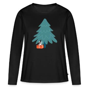 schöner Weihnachtsbaum - Frauen Premium Bio Langarmshirt - Schwarz - Vorne - Julia (174cm)