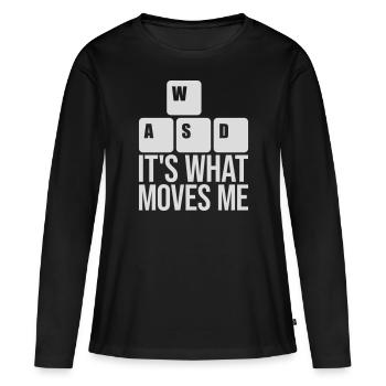 c’est ce qui m’émeut - T-shirt manches longues Premium bio Femme - noir - Devant - Julia (174cm)