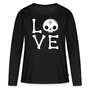 Love Emo Music Skull et Bones Metalcore - T-shirt manches longues Premium bio Femme - noir - Devant - Julia (174cm)