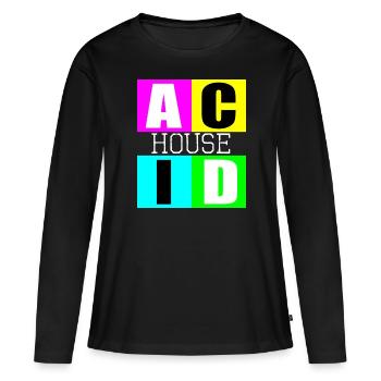Acid house - T-shirt manches longues Premium bio Femme - noir - Devant - Julia (174cm)