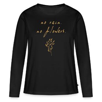pas de pluie - T-shirt manches longues Premium bio Femme - noir - Devant - Julia (174cm)