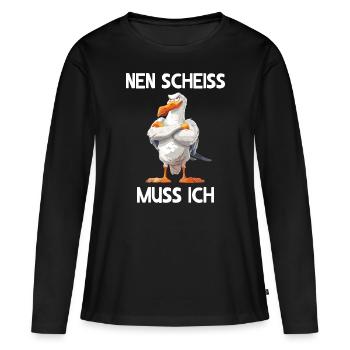 Mouette Seabird Je dois baiser - T-shirt manches longues Premium bio Femme - noir - Devant - Julia (174cm)