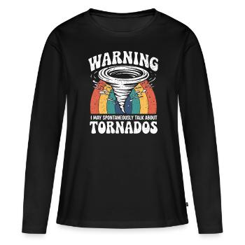 L’amour des tempêtes et des phénomènes météorologiques - T-shirt manches longues Premium bio Femme - noir - Devant - Julia (174cm)