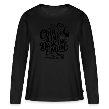 Line Dance Mom Line Dance Mom Cadeau - T-shirt manches longues Premium bio Femme - noir - Devant - Julia (174cm)