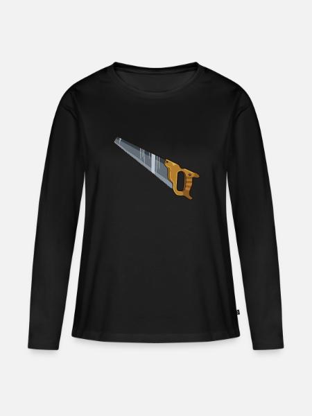 Säge - Frauen Premium Bio Langarmshirt - Schwarz
