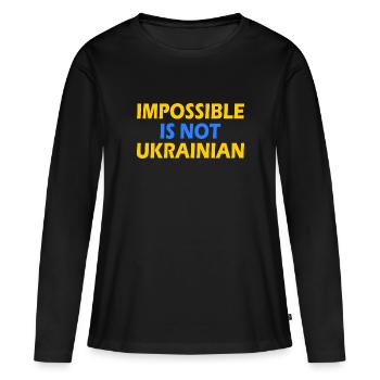 impossible is not ukrainian - ukraine - Frauen Premium Bio Langarmshirt - Schwarz - Vorne - Julia (174cm)