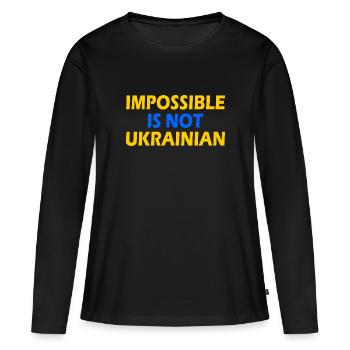 impossible is not ukrainian - ukraine - Frauen Premium Bio Langarmshirt - Schwarz - Vorne - Julia (174cm)