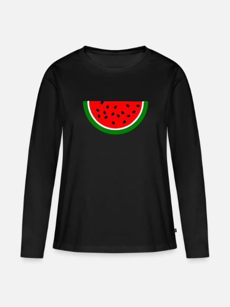 Watermelon - Women's Premium Organic Long Sleeve Shirt - black