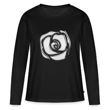 T-shirt rose chromé - T-shirt manches longues Premium bio Femme - noir - Devant - Julia (174cm)