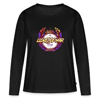Lloret De Mar Crew Bunt - Frauen Premium Bio Langarmshirt - Schwarz - Vorne - Julia (174cm)