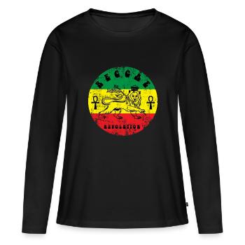 Reggae - T-shirt manches longues Premium bio Femme - noir - Devant - Julia (174cm)