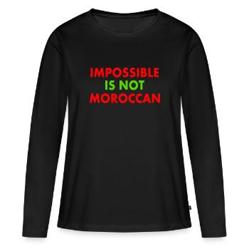 Marokko - impossible is not moroccan - Frauen Premium Bio Langarmshirt - Schwarz - Vorne - Julia (174cm)
