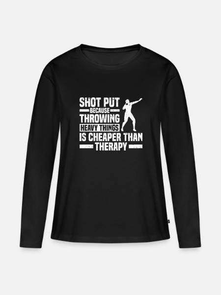 Kugelstoßen - Frauen Premium Bio Langarmshirt - Schwarz