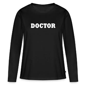 Médecin - T-shirt manches longues Premium bio Femme - noir - Devant - Julia (174cm)