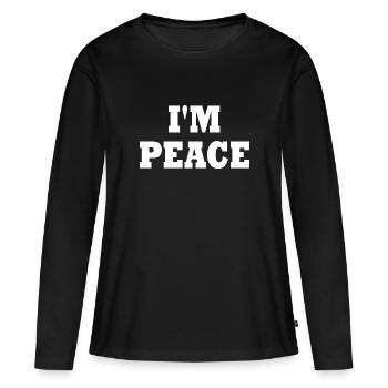 I'm peace - Frauen Premium Bio Langarmshirt - Schwarz - Vorne - Julia (174cm)