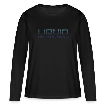 Liquid DNB | Drum and Bass Blue Version - Women's Premium Organic Long Sleeve Shirt - black - Front - Julia (174cm)