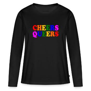 Cheers queers - T-shirt manches longues Premium bio Femme - noir - Devant - Julia (174cm)