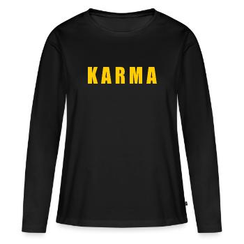 Karma - T-shirt manches longues Premium bio Femme - noir - Devant - Julia (174cm)