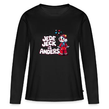 Karneval Jeck Clown Köln Kölsch Kölle Alaaf Lustig - Frauen Premium Bio Langarmshirt - Schwarz - Vorne - Julia (174cm)