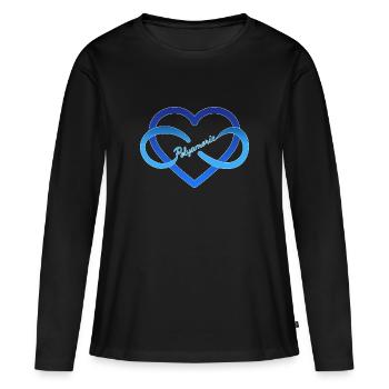 Polyherz Polyamorie - Frauen Premium Bio Langarmshirt - Schwarz - Vorne - Julia (174cm)