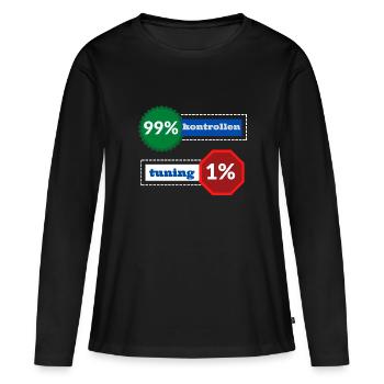 1% Tuning 99% Kontrollen - Frauen Premium Bio Langarmshirt - Schwarz - Vorne - Julia (174cm)