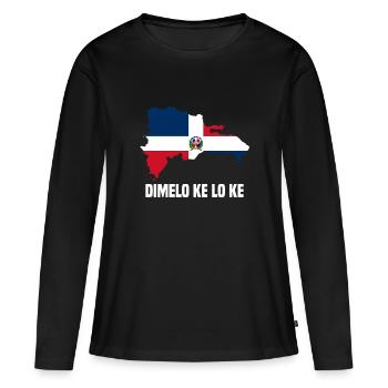 République dominicaine - T-shirt manches longues Premium bio Femme - noir - Devant - Julia (174cm)