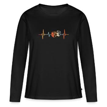 Dés Heartbeat Jeu de dés - T-shirt manches longues Premium bio Femme - noir - Devant - Julia (174cm)