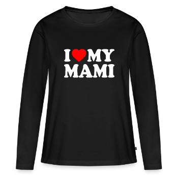 I love my mami - T-shirt manches longues Premium bio Femme - noir - Devant - Julia (174cm)