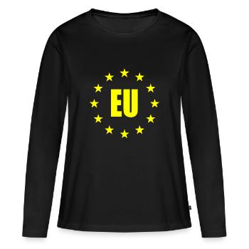Eu flagge - Frauen Premium Bio Langarmshirt - Schwarz - Vorne - Julia (174cm)