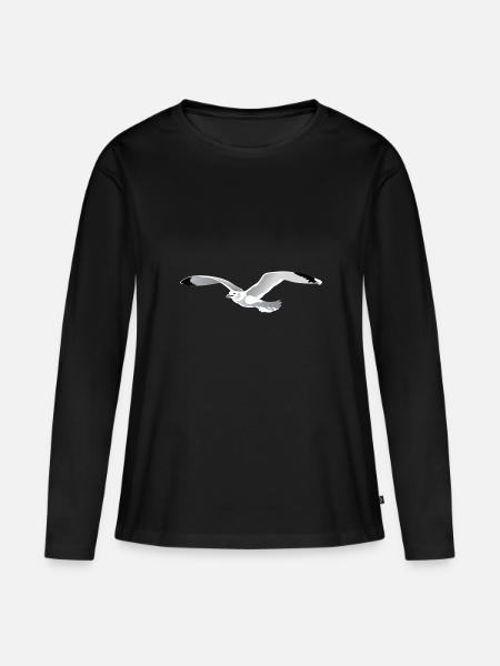Möve - Frauen Premium Bio Langarmshirt - Schwarz