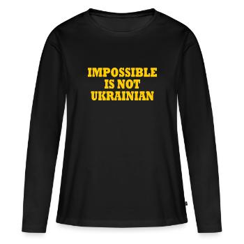 impossible is not ukrainian - ukraine - Women's Premium Organic Long Sleeve Shirt - black - Front - Julia (174cm)