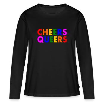 Cheers queers - T-shirt manches longues Premium bio Femme - noir - Devant - Julia (174cm)