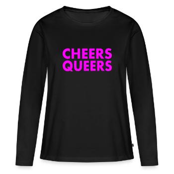 Cheers queers - T-shirt manches longues Premium bio Femme - noir - Devant - Julia (174cm)